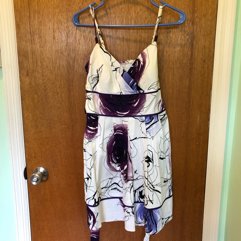 White and Purple Floral Dress